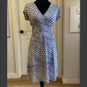 Black and white wrap dress